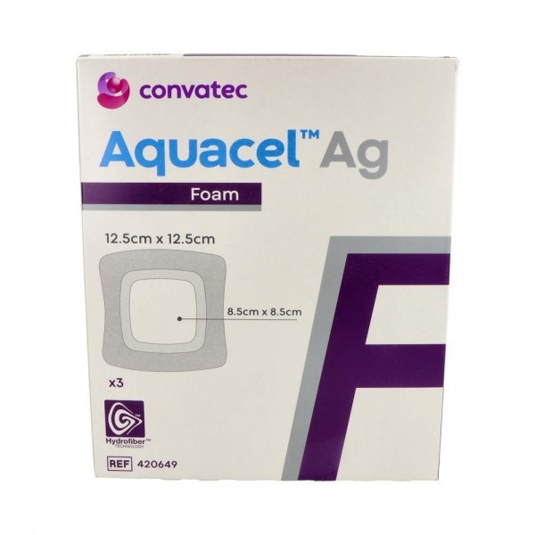 Aquacel Ag Foam Adh 12,5X12,5Cm 3 Apos/Ca