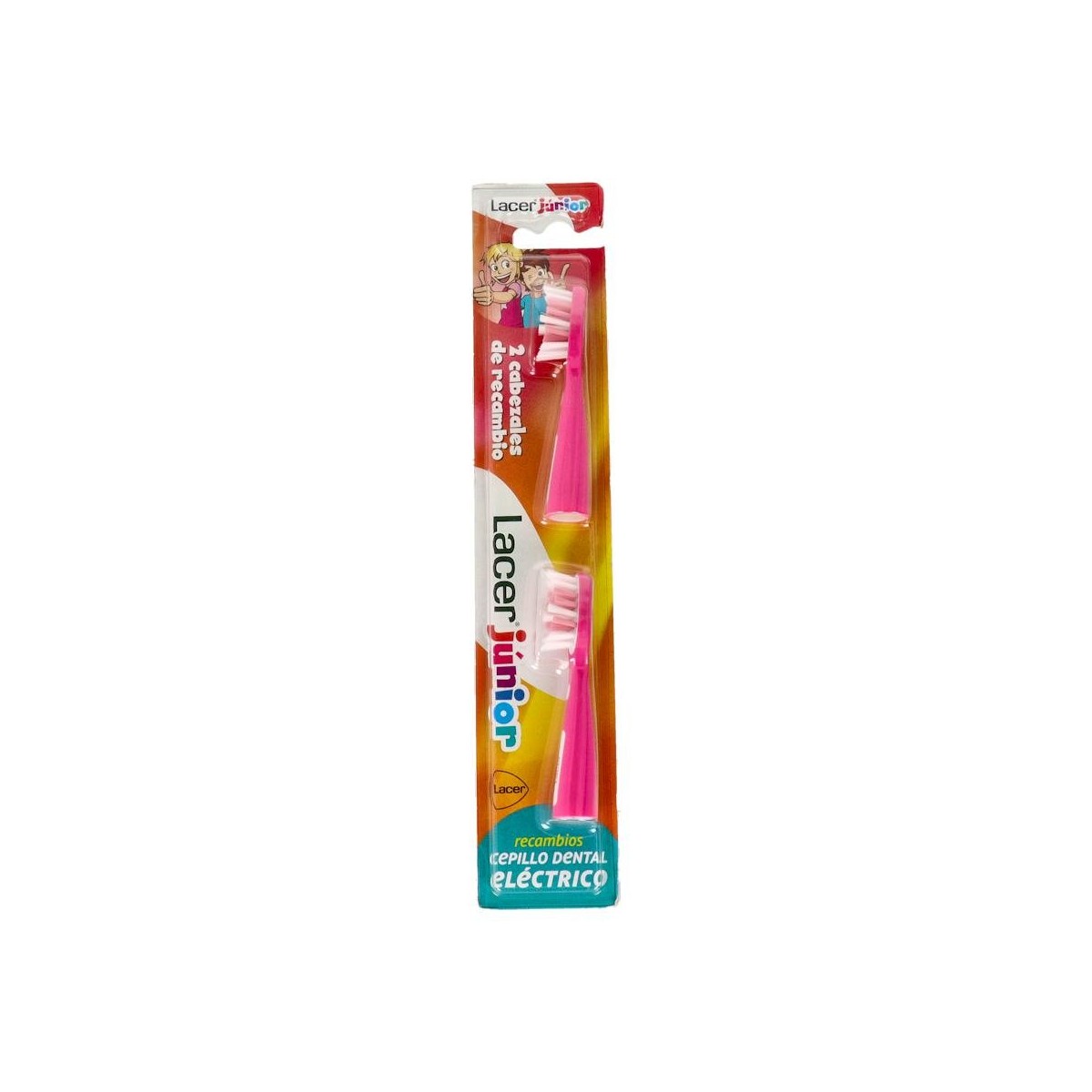 Recambio Cepillo Elec Lacer Junior Rosa/Azul