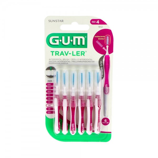 Cepillo Interdental Gum Trav-Ler 1612 1,4Mm Rosa 6 U