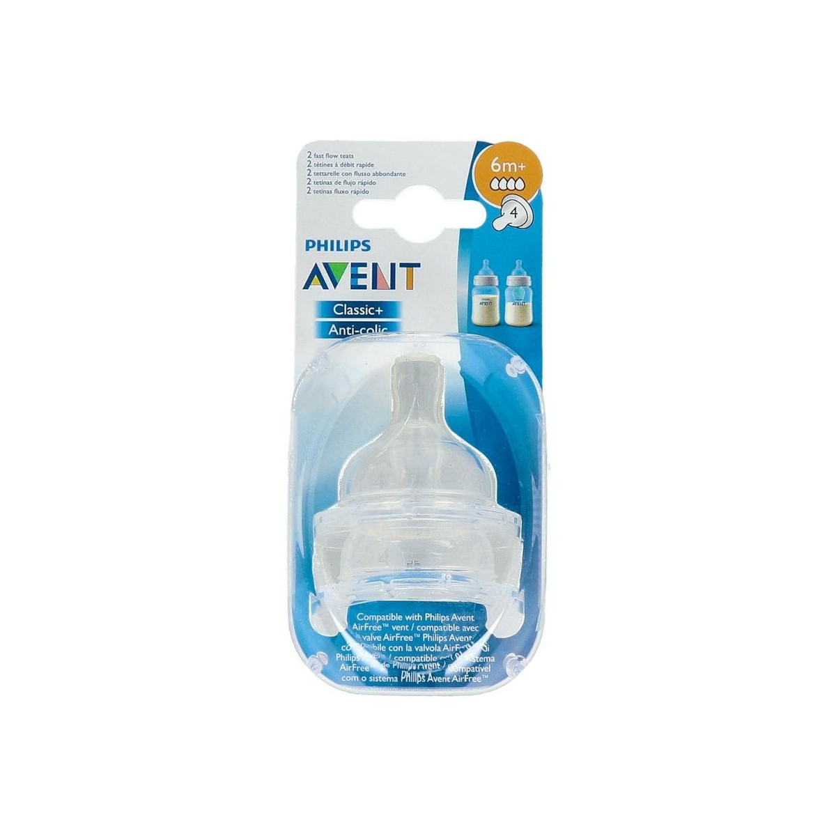 Tetina Avent Sil 4Ag F-Rap 2U 1632