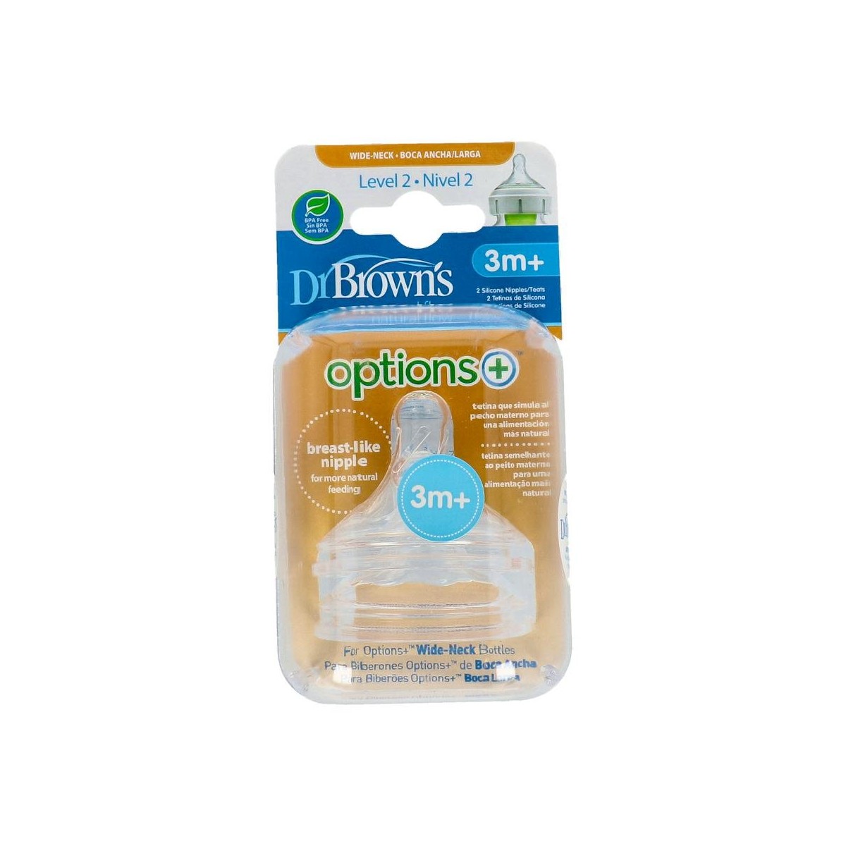 Tetina Dr Brown'S Sil Ba N2 +3M 2U