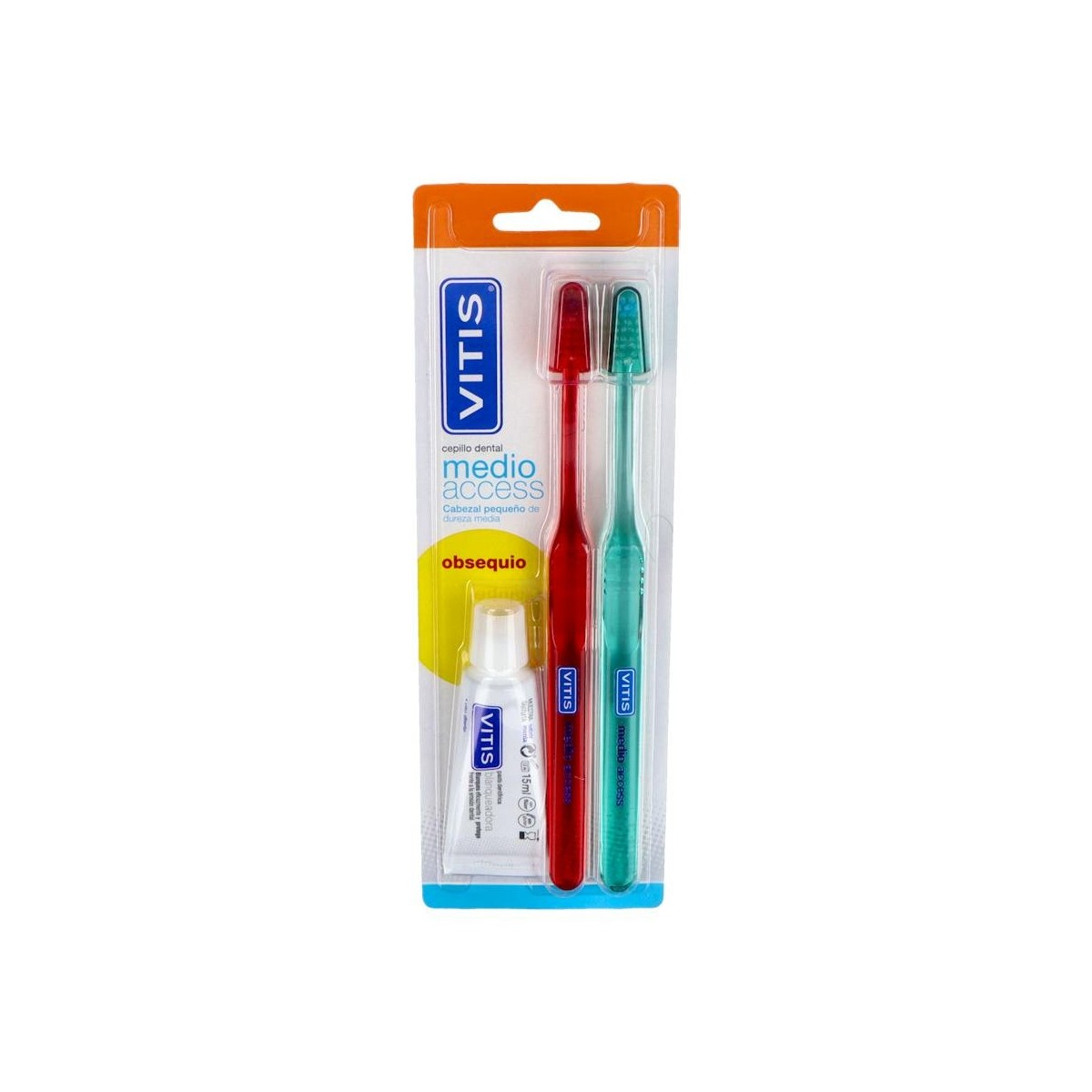Vitis Pack Cepillo Duplo Medio Access+Blanq 15 Ml