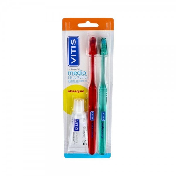 Vitis Pack Cepillo Duplo Medio Access+Blanq 15 Ml