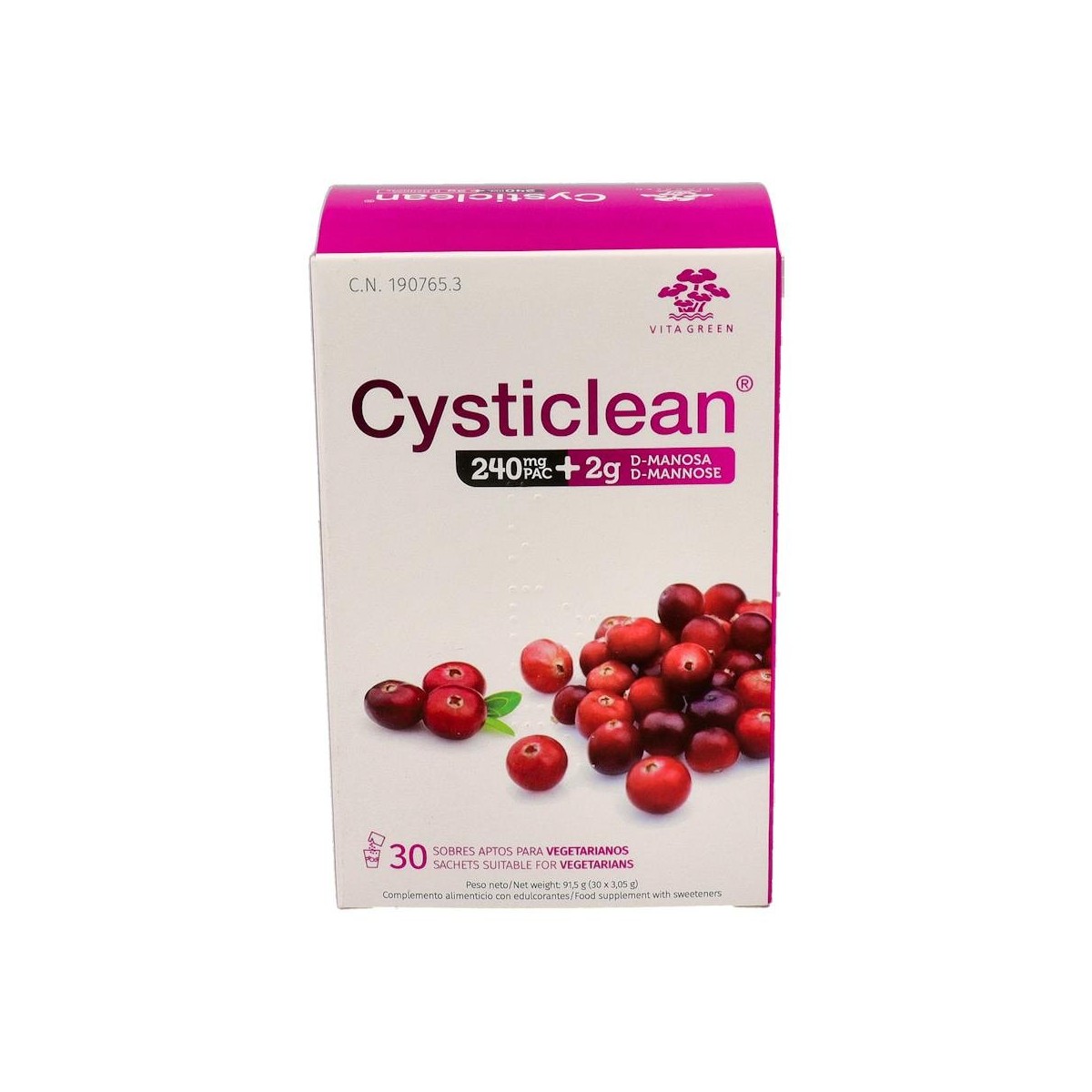 Cysticlean D-Manosa con 240mg PAC y Arándano...