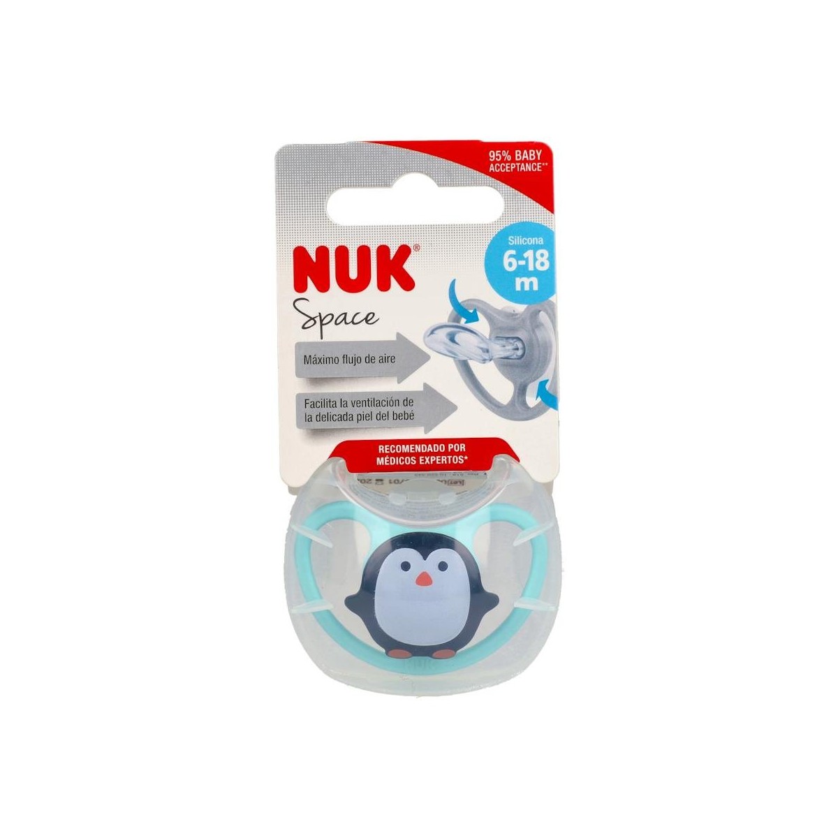 Chupete Nuk Space Sili Anat T/2 6-18 M 1 Un