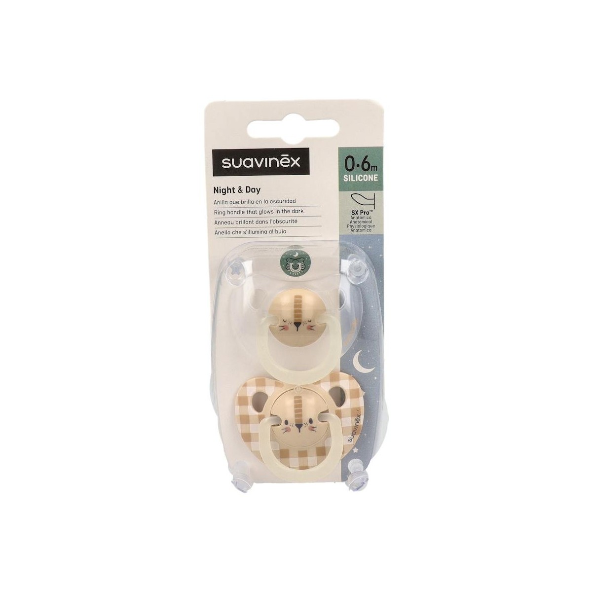 Chupete Suavinex Noche Anat Silic 0-6 M 2 Un