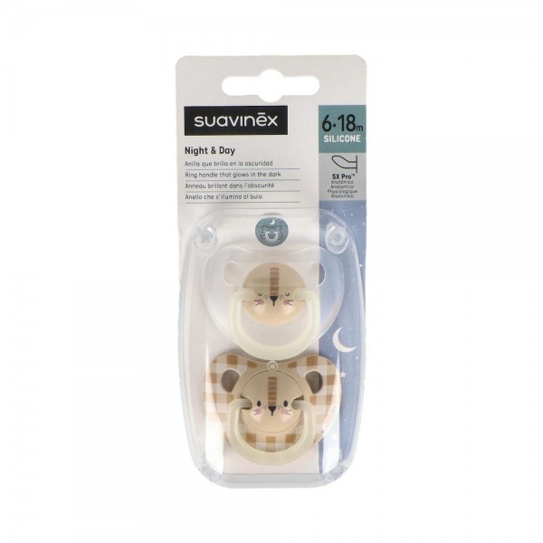 Chupete Suavinex Noche Anat Silic 6-18 M 2 Un