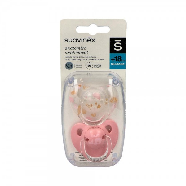 Chupete Clasico Suavinex Tet Anato Silicona +18 M 2 Un