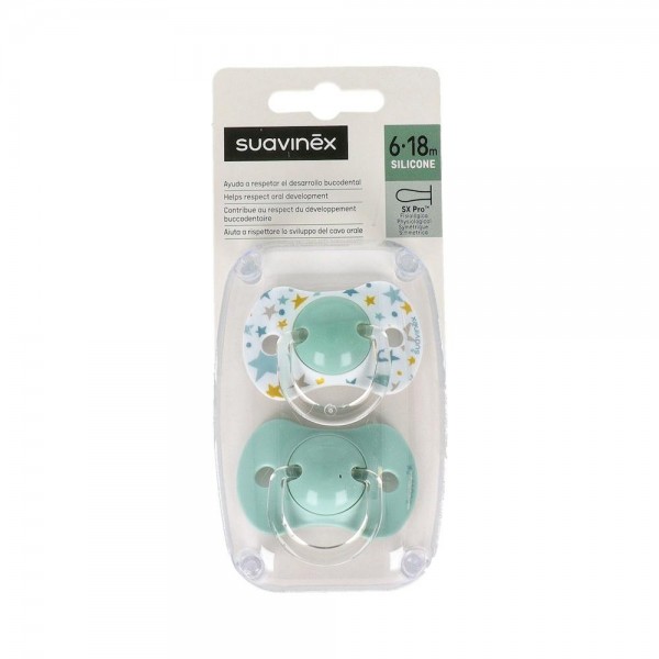 Chupete Fisiologico Suavinex Silicona 6-18 M 2 Un