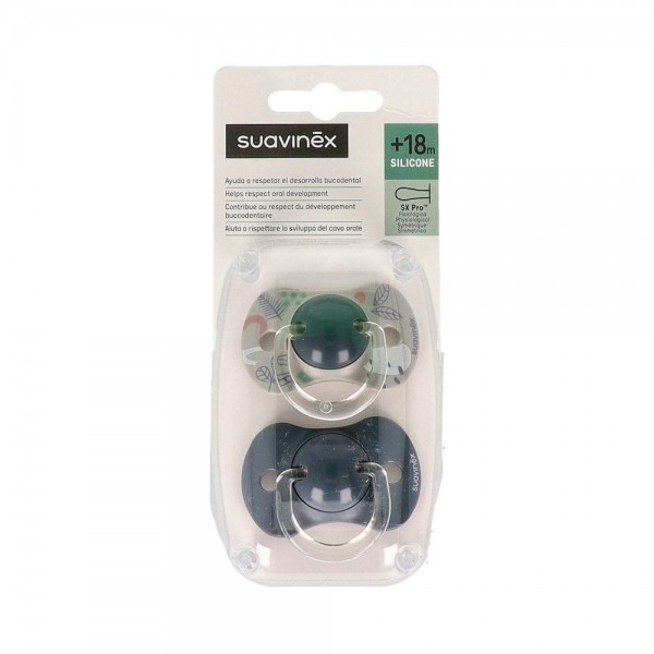 Chupete Fisiologico Suavinex Silicona +18 M 2 Un
