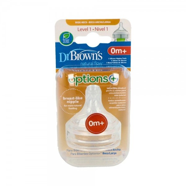 Tetina Dr Brown'S Options B/Ancha Sili Redon R-N N1 +0 M 2 Un