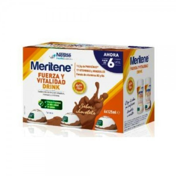Meritene Fuerza Y Vitalidad Choco Drink 6X125 Ml