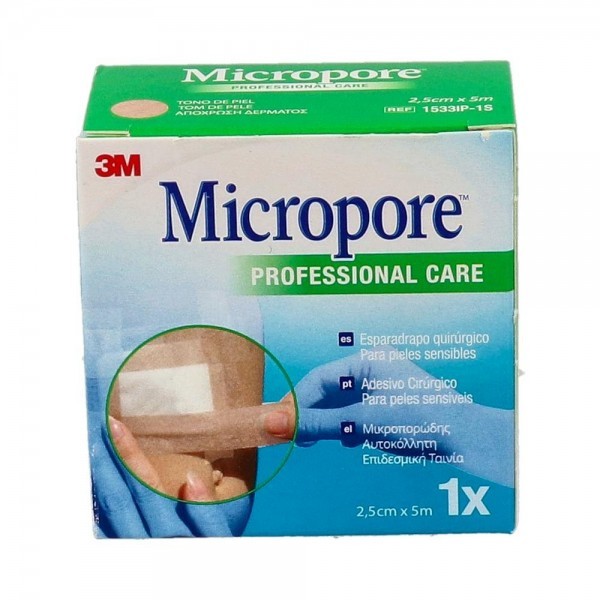Esparadrapo Micropore Piel 5X 2,5