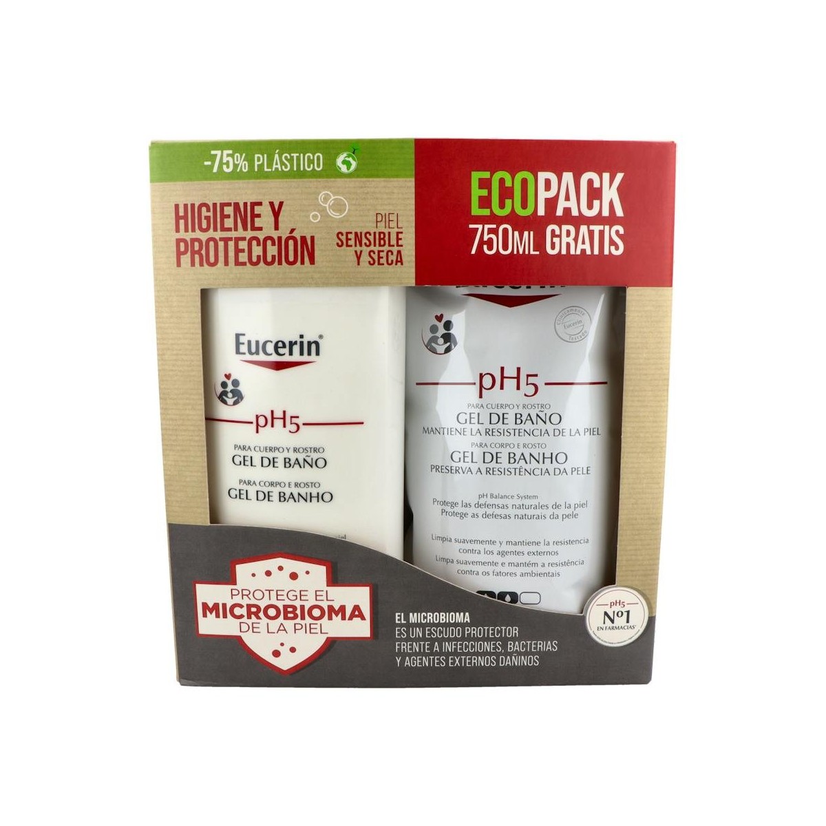 Eucerin Ecopack Gel 1 Litro+750 Ml