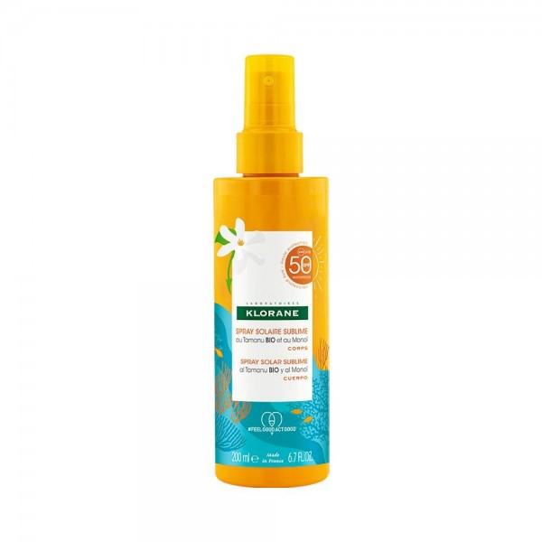 Klorane Spray solar sublime SPF 50+ Cuerpo con monoï y...