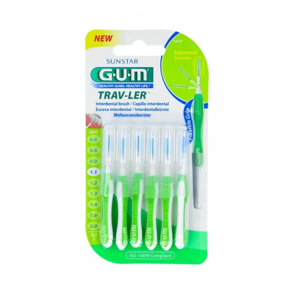 Cepillo Interdental Gum Trav-Ler 1414 1,1Mm Verde 6 U