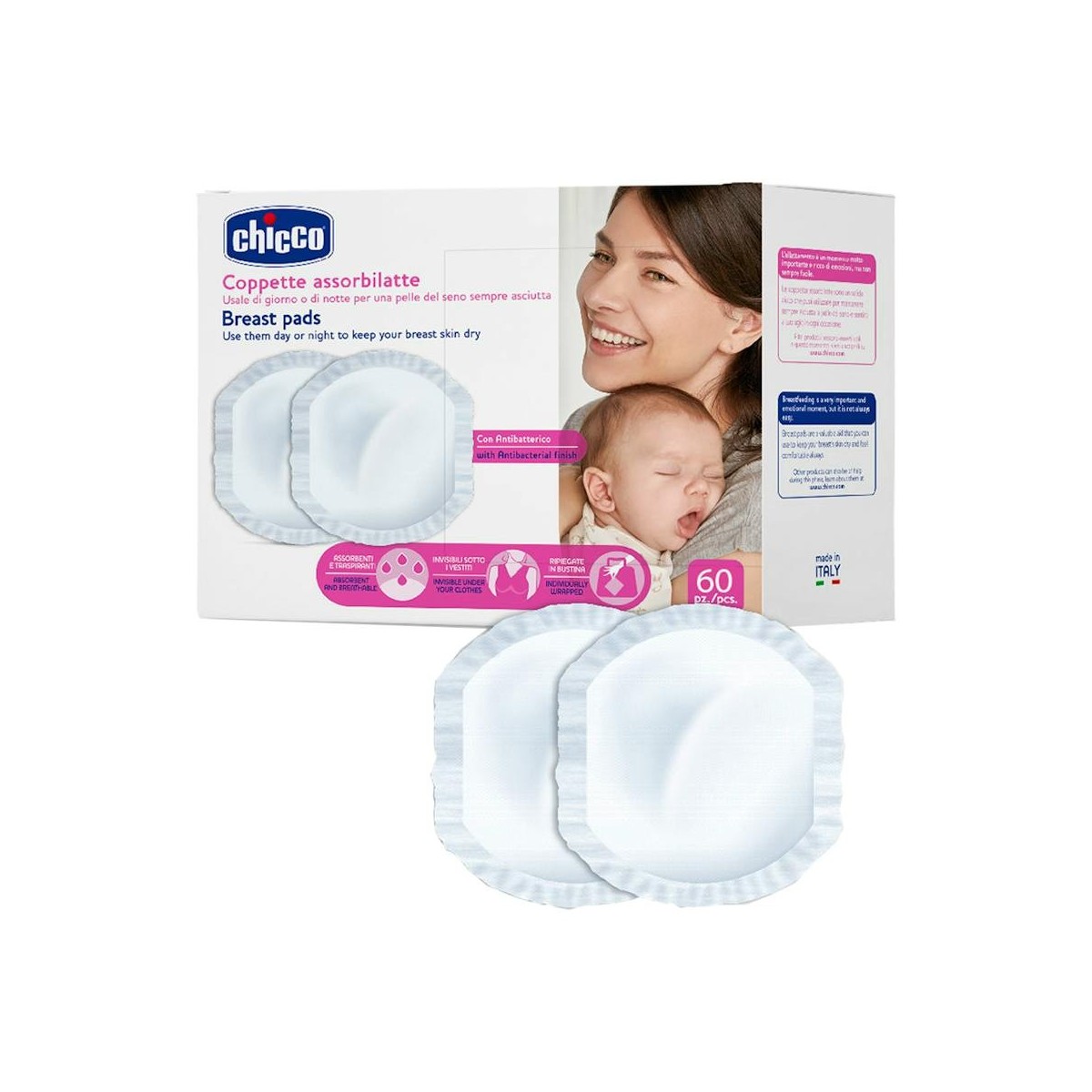 Chicco Discos absorbentes antibactéricos 60 ud