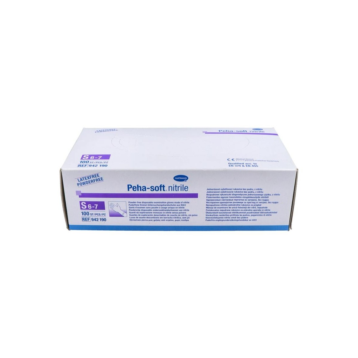 Guantes Peha-Soft Nitrilo Azul T/S 6-7 100 Un...