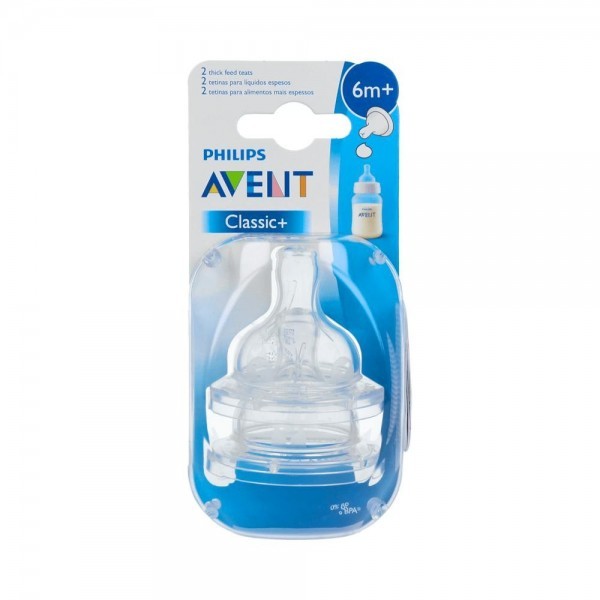 Tetina Avent Clasicas Liq. Espesos +6M 4967 2Uni