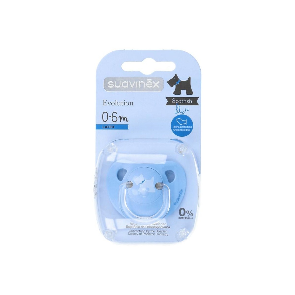 Chupete Suavinex Anat Azul Latex 0-6M