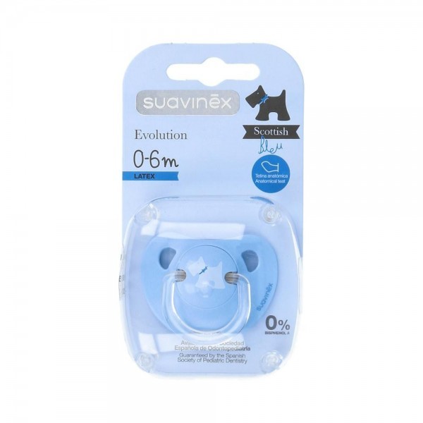 Chupete Suavinex Anat Azul Latex 0-6M